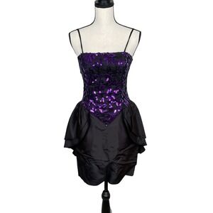 Vintage Nadine Sequin Basque Waist Formal Dress Size 9/10 Maximalist Whimsigoth